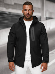 Kurtka softshell męska z kapturem czarna OZONEE JS/27B6513/3