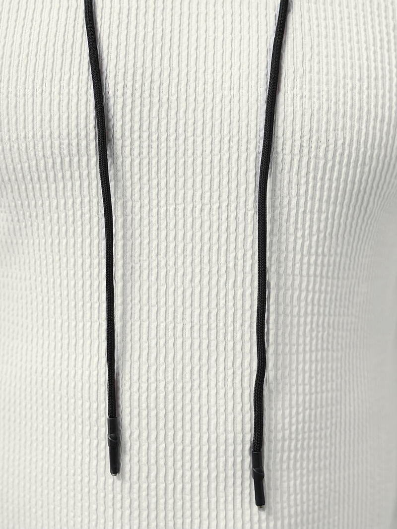 T-shirt męski z kapturem biały OZONEE O/P1150