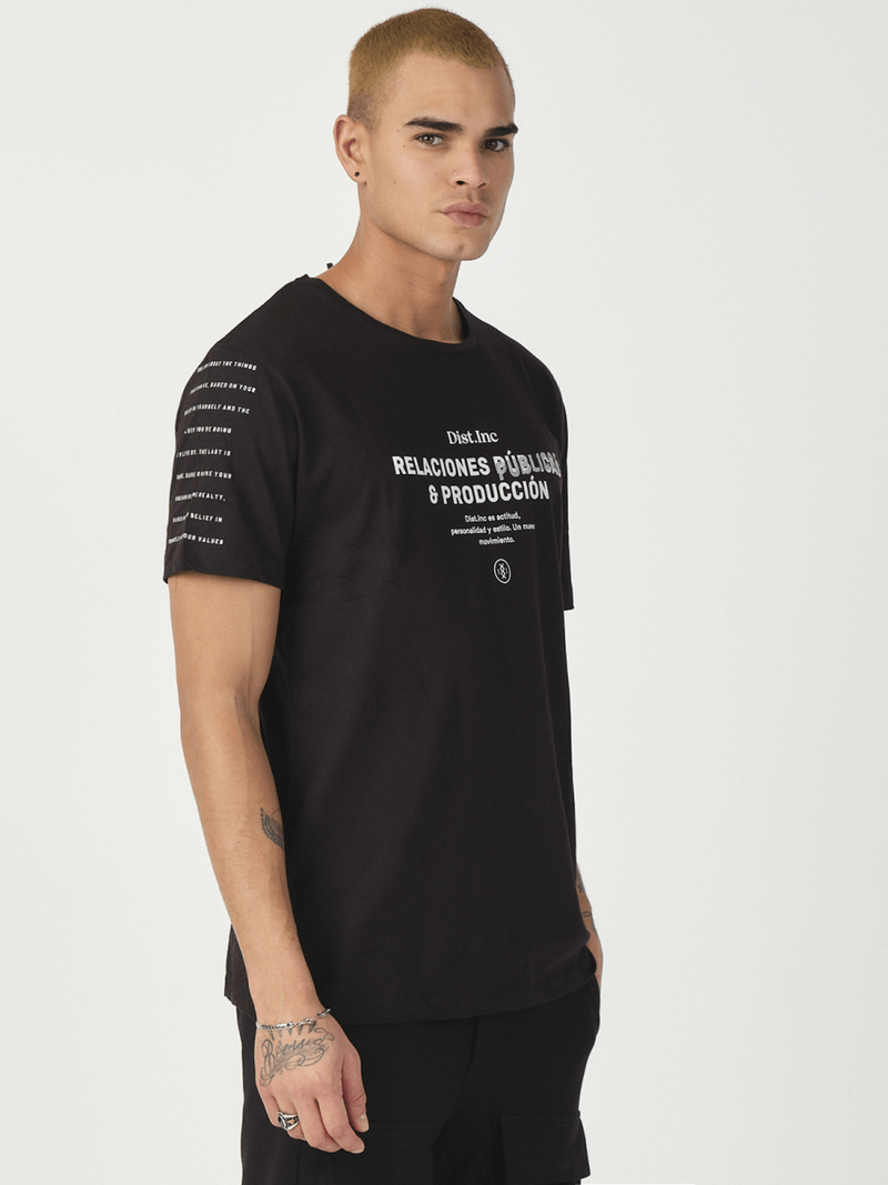 T-Shirt męski z nadrukiem czarny OZONEE MR/21516