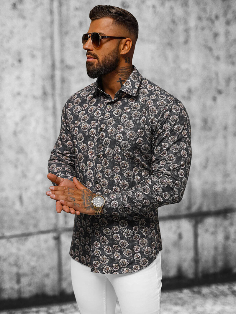 Чоловіча сорочка кольорова OZONEE O/V68