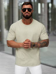 T-shirt męski loose fit beżowy OZONEE JS/67T1298/2