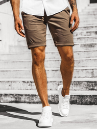 Spodenki męskie chinos brązowe OZONEE DJ/1007