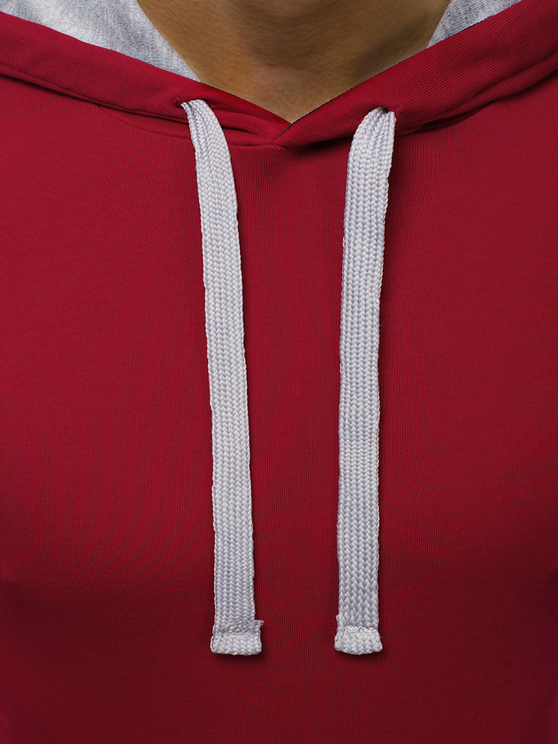 T-Shirt z kapturem męski bordowy OZONEE O/1273Z