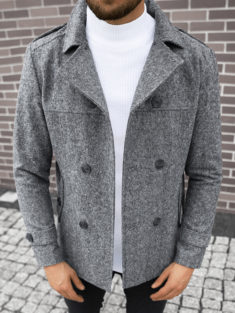 Пальто чоловіче сірий/2 OZONEE O/5627