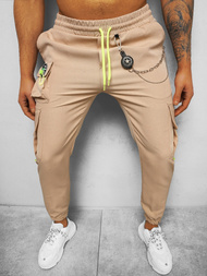 Spodnie męskie chino jogger beżowe OZONEE O/CP149