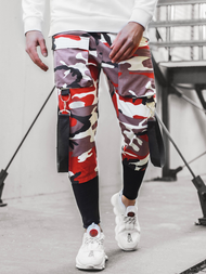 Штани чоловічі джоггери бордово-бежеві OZONEE G/11133