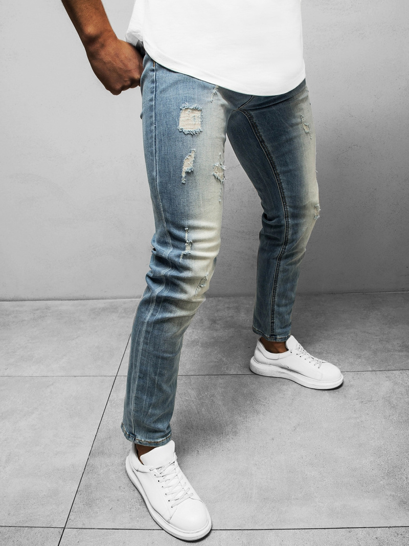 Spodnie jeansowe męskie jasno-niebieskie OZONEE NB/MP0016BC