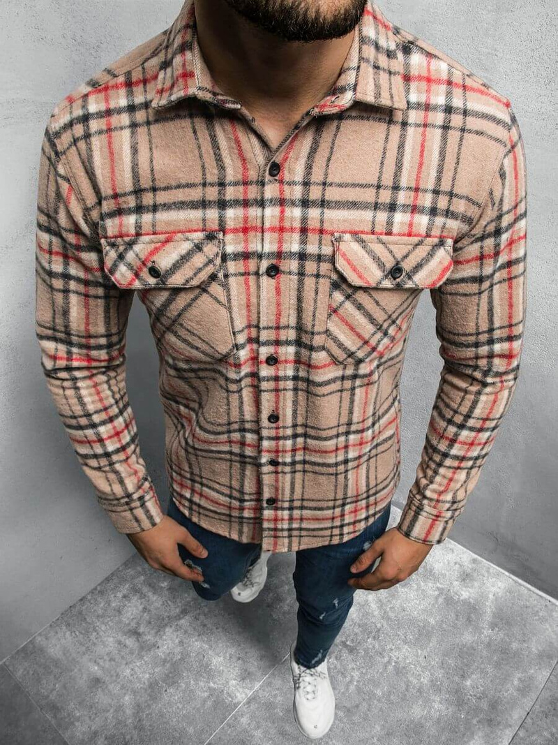 Сорочка чоловіча Бежева OZONEE E/3901/4