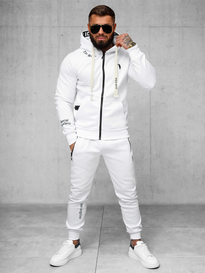 Komplet dresowy męski biały OZONEE O/LN11675