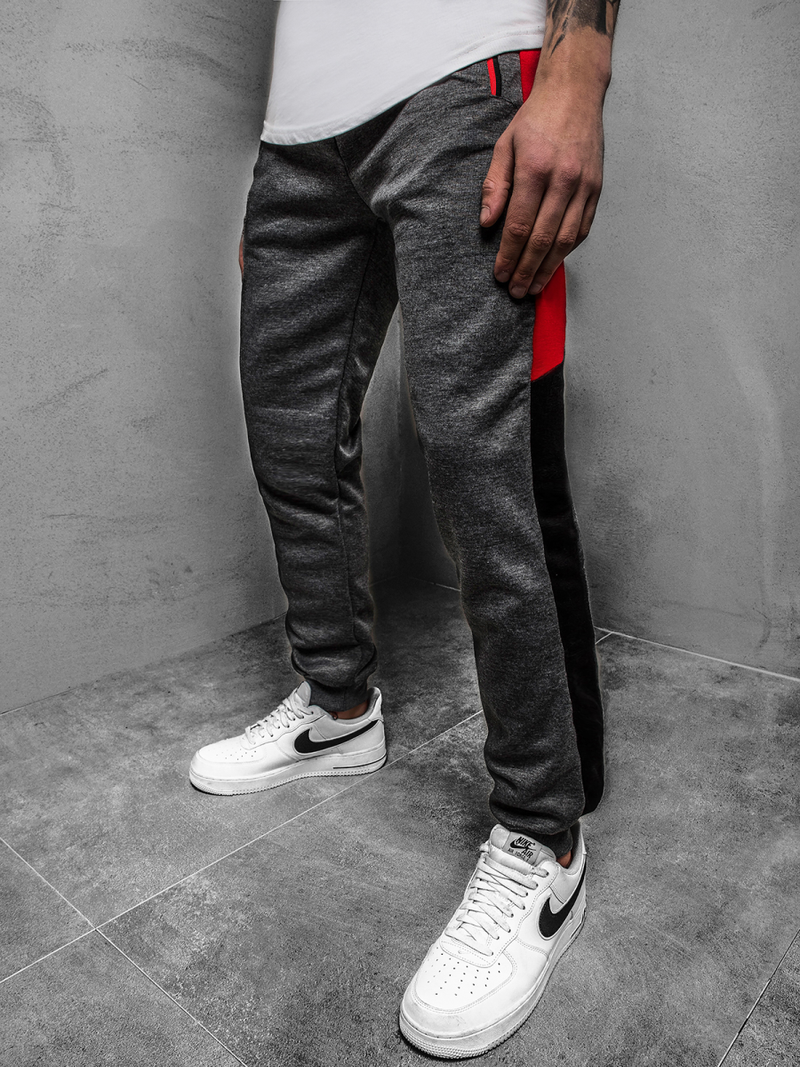 Spodnie dresowe męskie grafitowe OZONEE JS/JZ11027Z