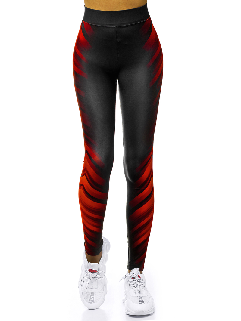 Legginsy damskie czarno-czerwone OZONEE O/20720