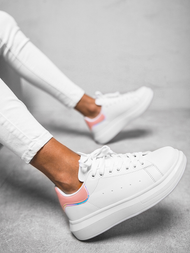 Sneakersy damskie biało-różowe OZONEE T/126