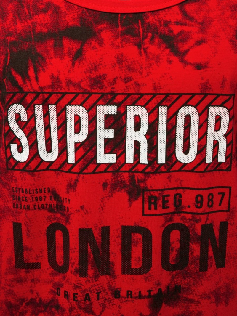 T-Shirt męski bez rękawów czerwony OZONEE JS/SS11037