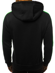 Bluza z kapturem męska czarno-zielona OZONEE JS/2012