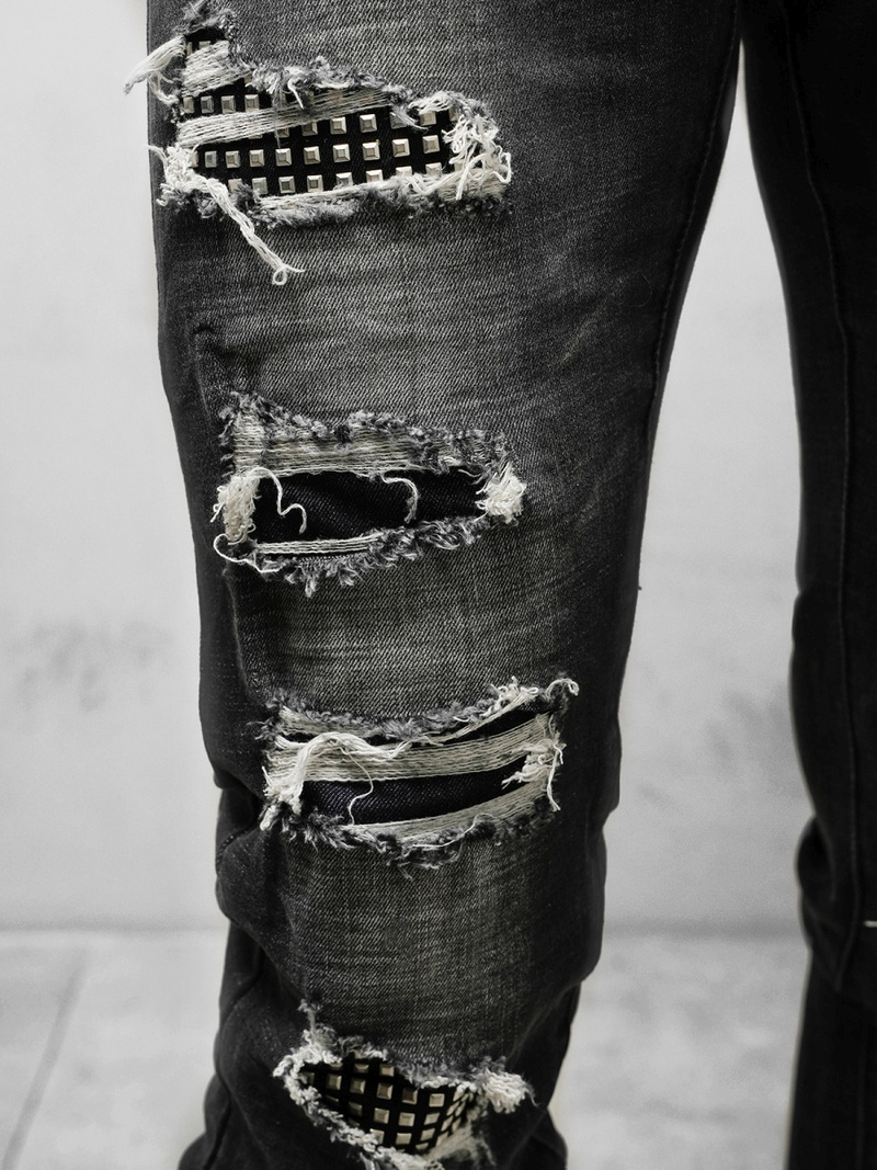 Spodnie jeansowe męskie czarne OZONEE NB/MP0072N