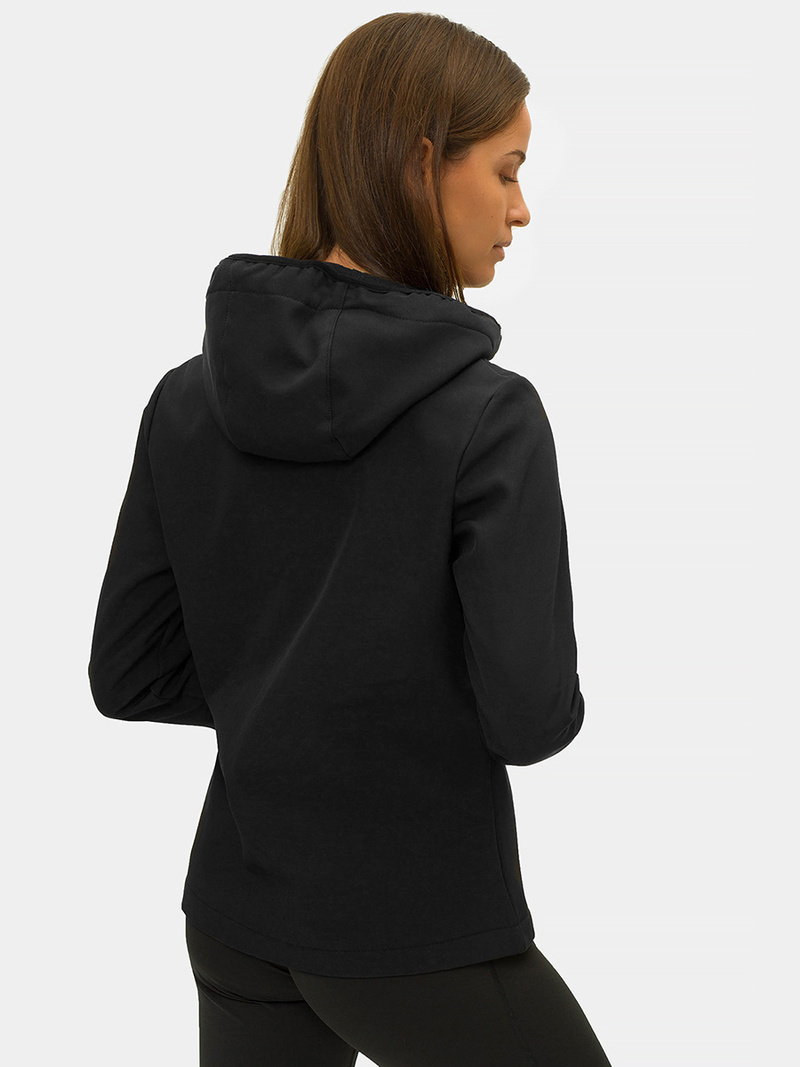 Kurtka softshell damska z kapturem czarna OZONEE JS/HD182/1