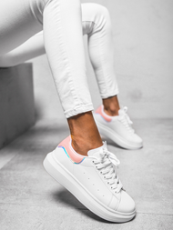 Sneakersy damskie biało-różowe OZONEE T/126