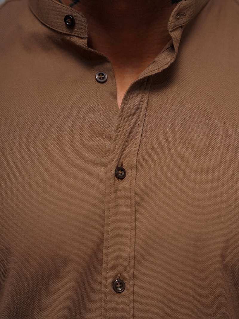 Класична сорочка чоловіча Коричнева OZONEE O/V104