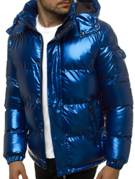 Kurtka zimowa męska pikowana niebieska OZONEE JB/JP1165/1