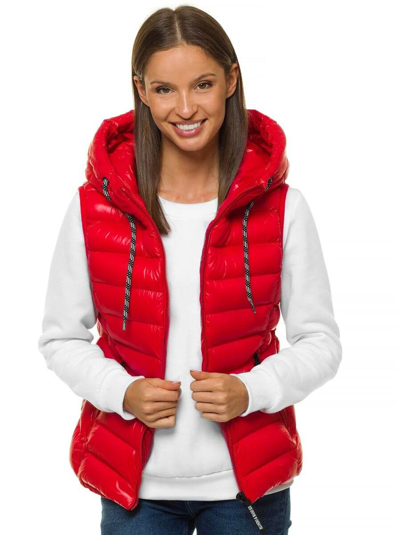 Стьобаний жіночий жилет Червона OZONEE N/6816/11