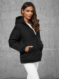 Kurtka zimowa damska pikowana czarna OZONEE JS/5M3169/392