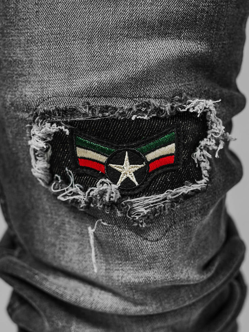 Spodnie jeansowe męskie szare OZONEE NB/MP0167G