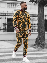 Чоловічий комплект - піджак та штани чінос золотий OZONEE O/5554/21Z