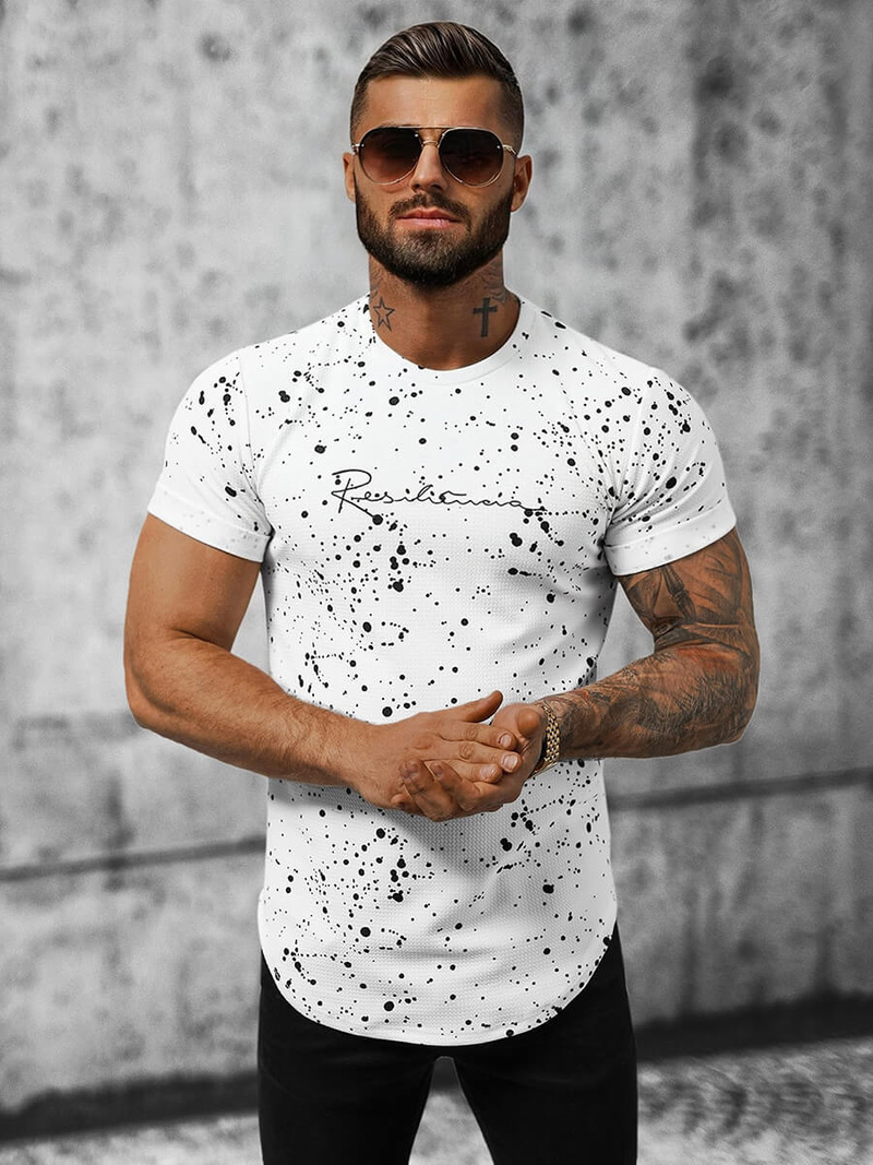 T-shirt męski biały OZONEE O/P1113