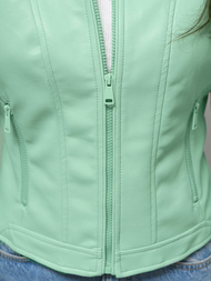 Kurtka skórzana damska miętowa OZONEE JS/11Z8127