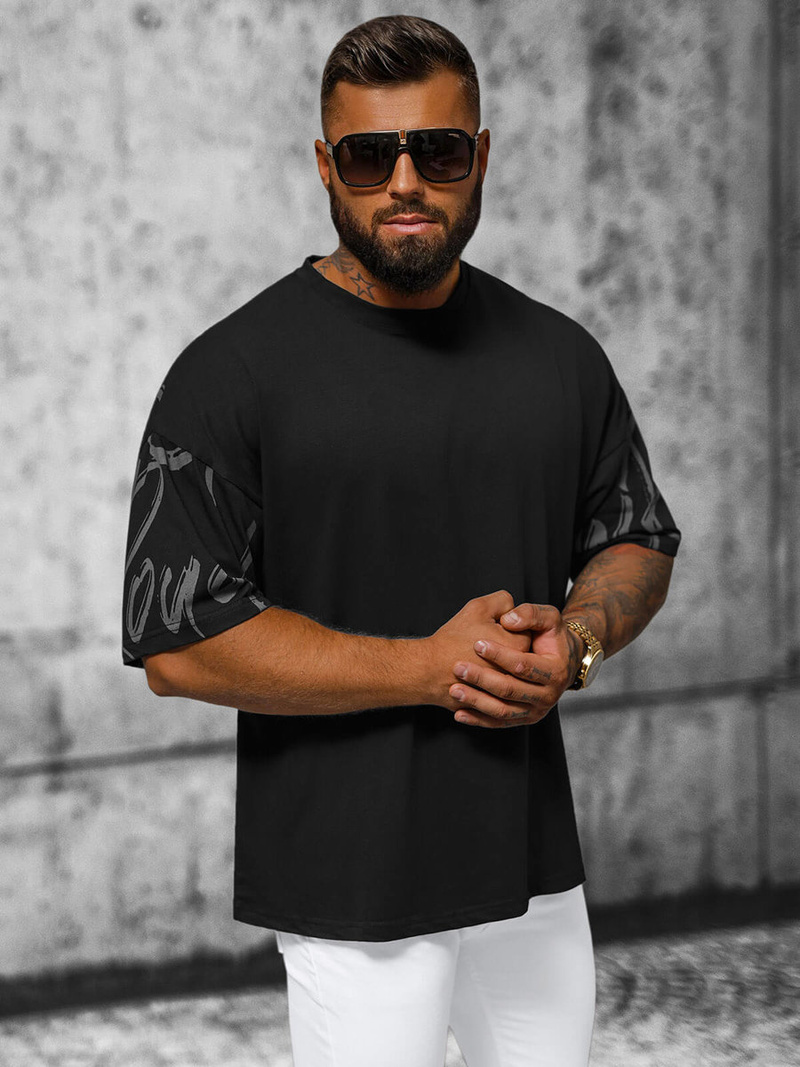 Футболка чоловіча чорна OZONEE O/3428