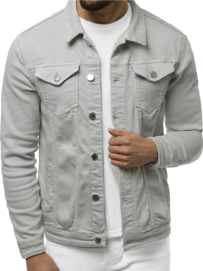 Kurtka jeans męska szara OZONEE G/620