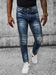 Spodnie jeansowe męskie ciemno-niebieskie OZONEE NB/MP0170BS