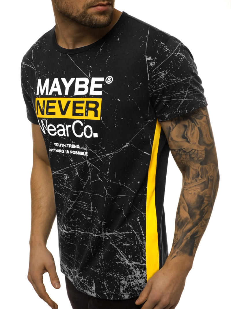 T-Shirt męski czarny OZONEE JS/SS10915