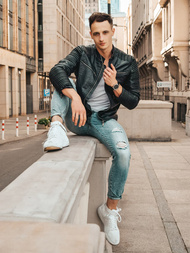 Spodnie męskie jeans niebieskie OZONEE T/7509