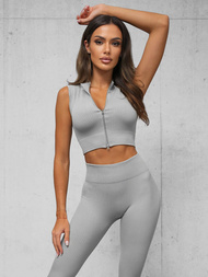 Жіночий спортивний костюм з двох частин ciрий OZONEE O/SY2317