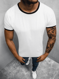 T-Shirt męski biało-czarny OZONEE O/1177Z 
