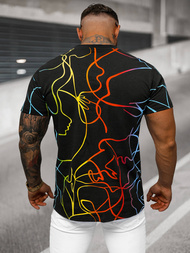 T-shirt męski czarny OZONEE O/T1273/3