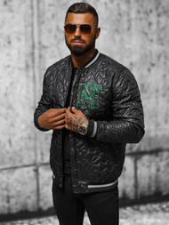 Kurtka męska bomberka czarna OZONEE O/TB9152