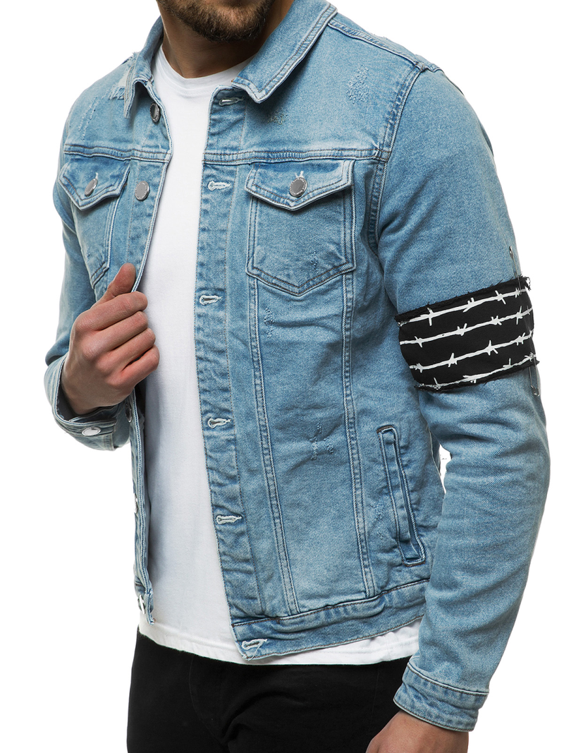 Kurtka jeans męska niebieska OZONEE G/602