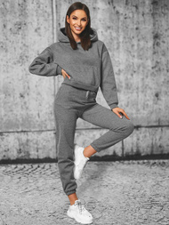 Komplet dresowy dwuczęściowy damski grafitowy OZONEE JS/8C69/5
