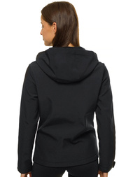 Kurtka softshell damska z kapturem czarna OZONEE JS/HD185/1