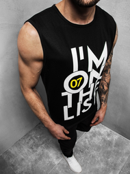 T-Shirt bez rękawów męski czarny OZONEE JS/KS2078Z