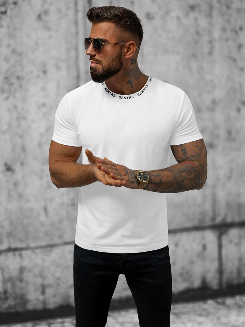 T-shirt męski biały OZONEE JS/8T228/1