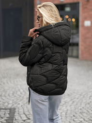 Kurtka zimowa damska pikowana czarna OZONEE JS/5M3336/392Z