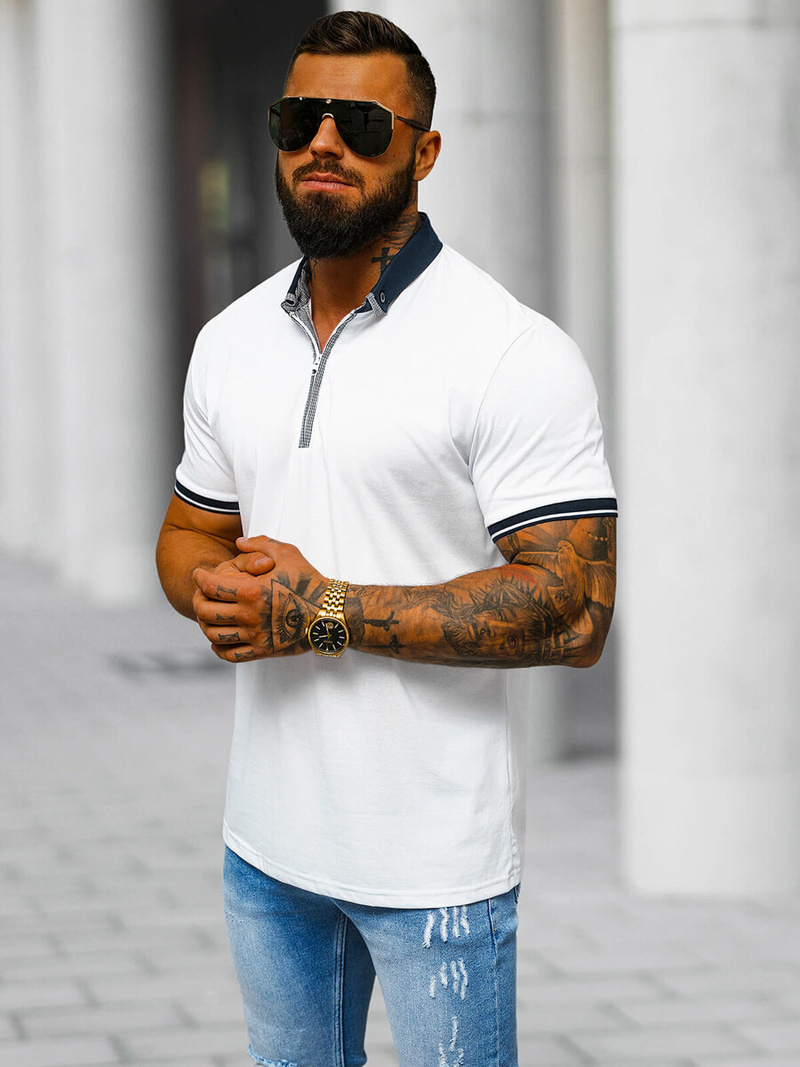 Футболка Поло Чоловіча Бiла OZONEE O/DA743