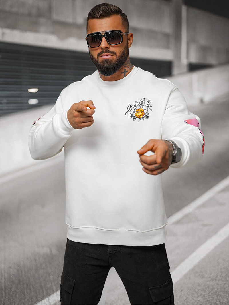 Bluza oversize biała OZONEE O/SWE23041