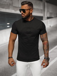 T-shirt męski slim fit czarny OZONEE NB/MT3103