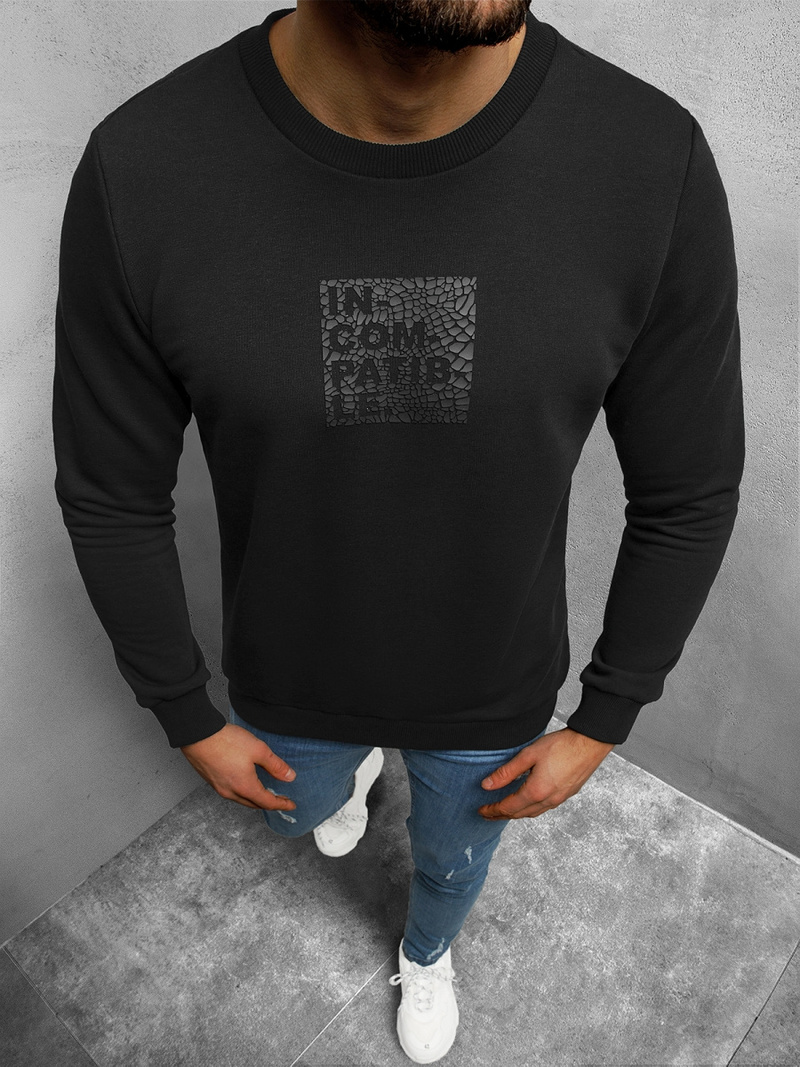 Bluza męska crewneck czarna OZONEE B/21402062Z