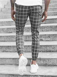 Spodnie męskie chino joggery szare OZONEE DJ/3455/21