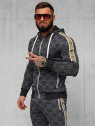 Komplet dresowy męski czarny OZONEE O/FF5053AB